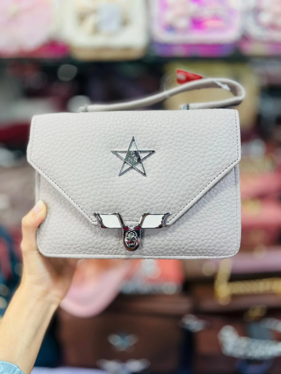 S.NR Star Emblem Premium Leather Texture Handbag