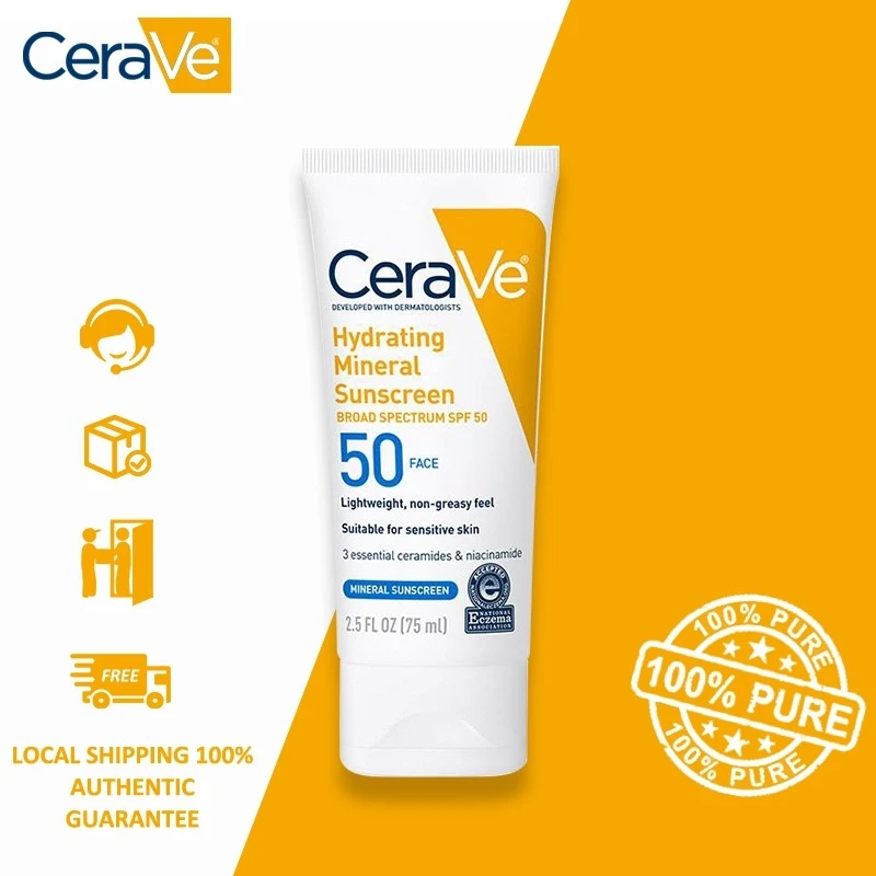 CeraVe Hydrating Mineral Sunscreen (SPF 50) – Face