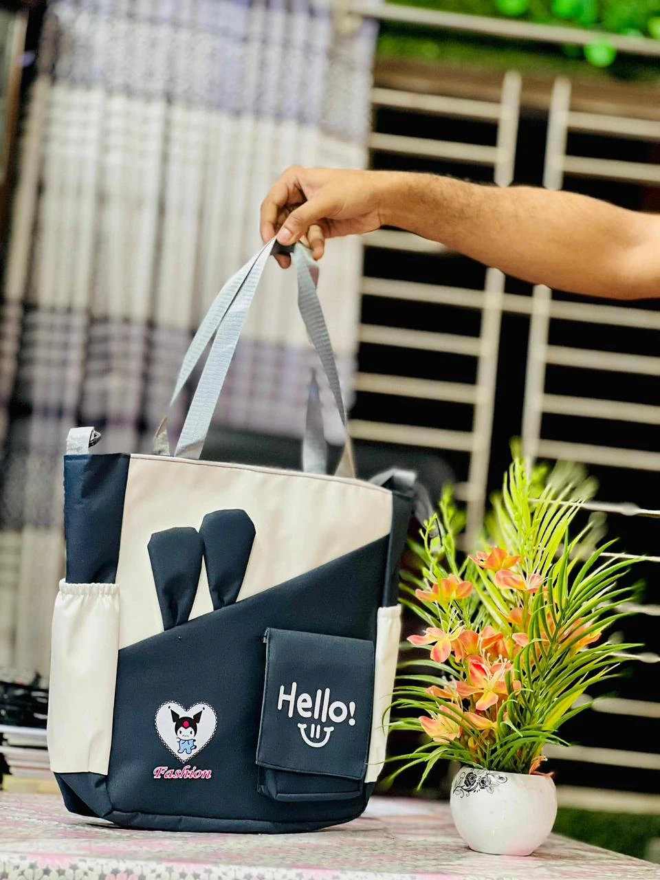 Trendy "Hello" Canvas Tote Bag for Girls & Women